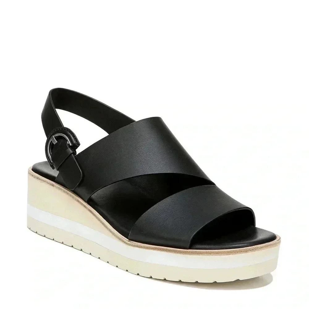 Vince Black and White Platform Sandals